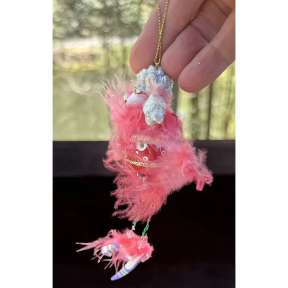 Vintage Katherines Collection Dangle Leg Poodle Dog Christmas Ornament Rare! K2